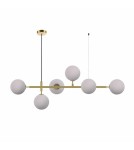 Lampy wiszące - Light Prestige Alisa lampa wisząca białe kulki LP-005/6P WH 6xE14 złoty / biały - product 1