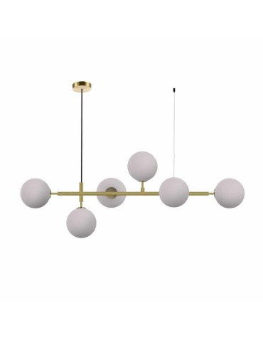 Light Prestige Alisa lampa wisząca białe kulki LP-005/6P WH 6xE14 złoty / biały