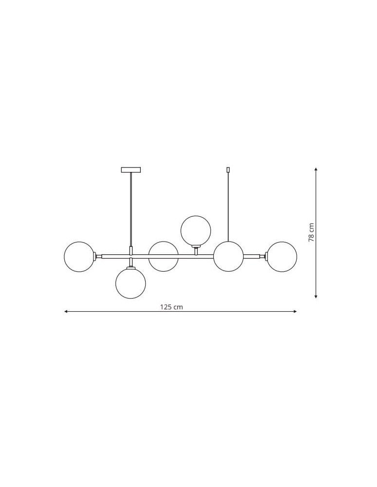 Light Prestige Alisa lampa wisząca białe kulki LP-005/6P WH 6xE14 złoty / biały