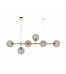 Lampy wiszące - Light Prestige Alisa lampa wisząca transparentne kulki LP-005/6P TR 6xE14 złoty / transparentny - produkt 1