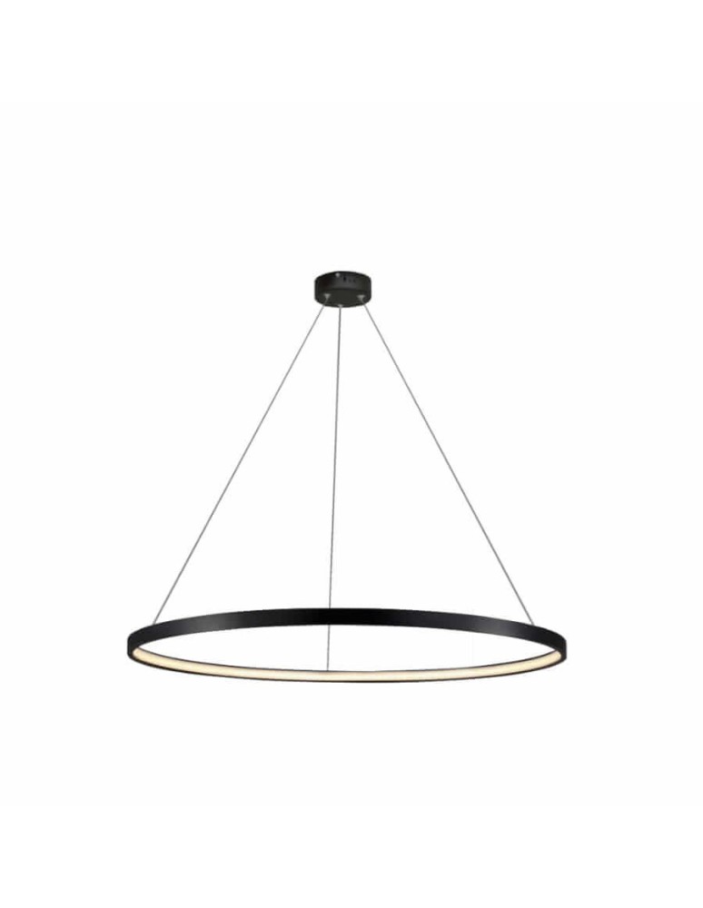Lampy wiszące okręgi - Light Prestige Ring lampa wisząca średnia czarna 3000K LP-909/1P M BK 1xLED czarny - produkt kolory-swiatla.pl 1