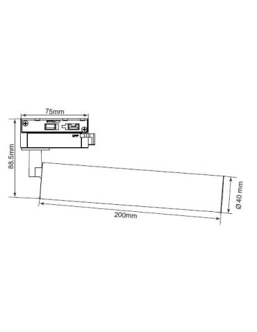 Light Prestige Aries reflektor L do szyny 1F czarny LP-8636L BK 1xLED czarny - produkt 2