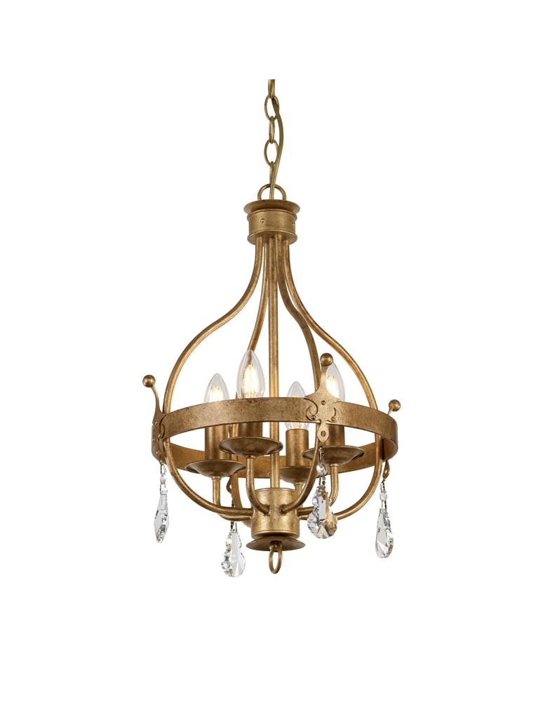 Żyrandole rustykalne - Elstead WINDSOR Wisząca E14 4x60W Złoty WINDSOR4-GOLD - produkt kolory-swiatla.pl 1