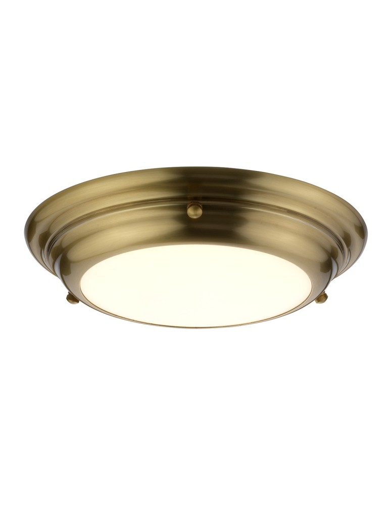 Lampy sufitowe - Elstead WELLAND Plafon LED 1x12W Mosiądz Antyczny WELLAND-F-S-AB - produkt kolory-swiatla.pl 1
