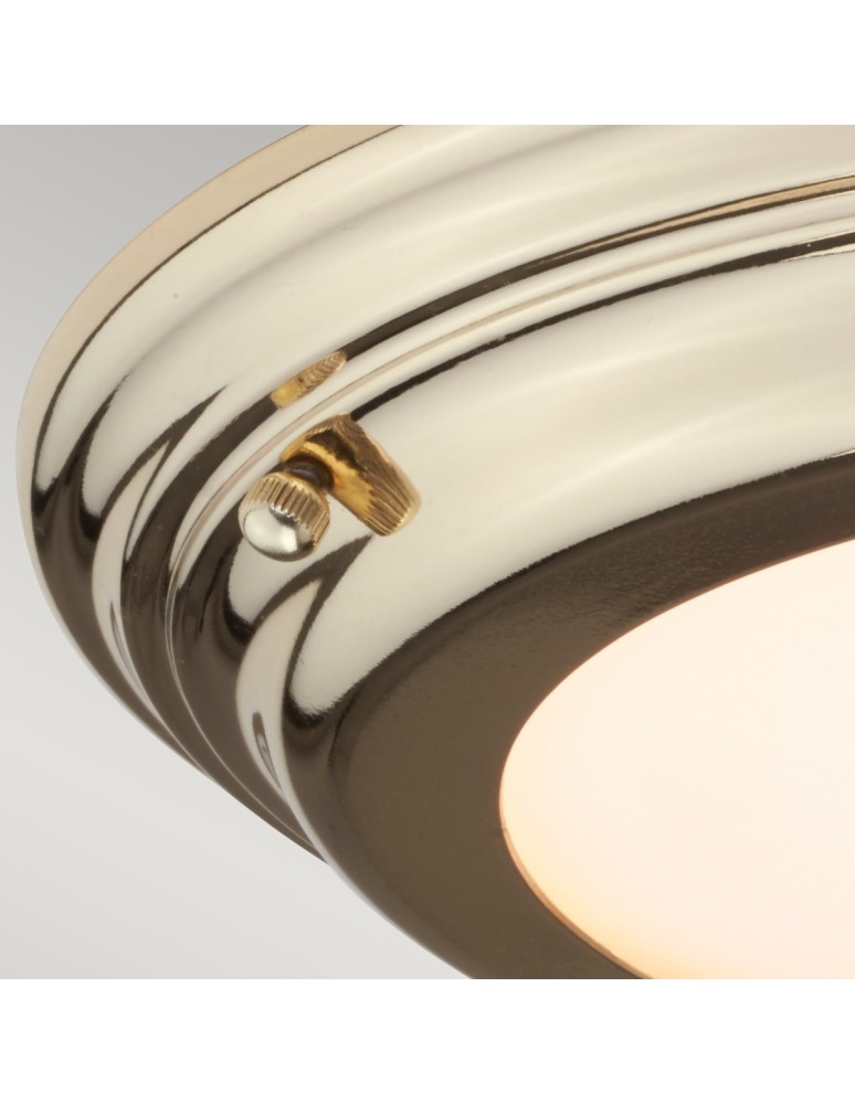 Elstead WELLAND Plafon LED 1x25W IP54 Mosiądz WELLAND-F-PB