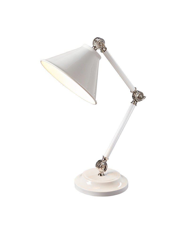 Lampy stołowe do czytania - Elstead PROVENCE ELEMENT Lampa Stołowa E27 1x60W Biały/Nikiel PV-ELEMENT-WPN - produkt kolory-swiatla.pl 1