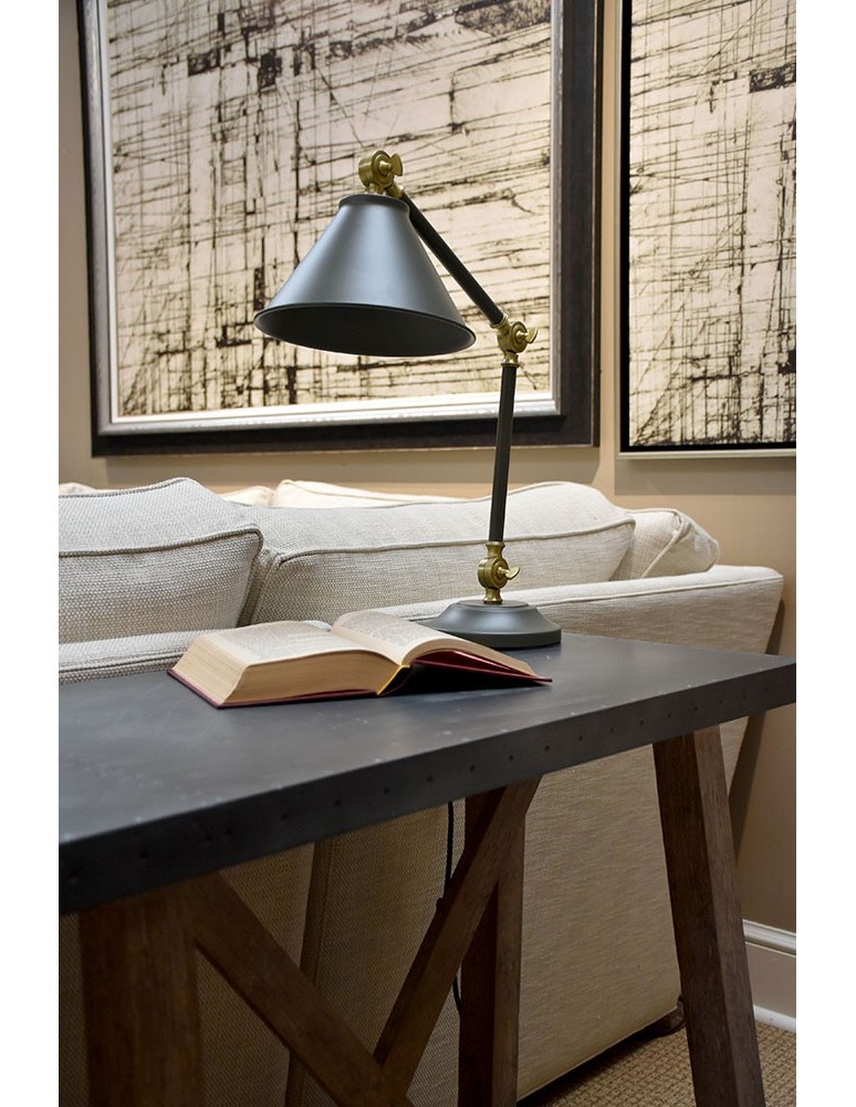 Elstead PROVENCE ELEMENT Lampa Stołowa E27 1x60W Grafitowy/Mosiądz Antyczny PV-ELEMENT-GAB