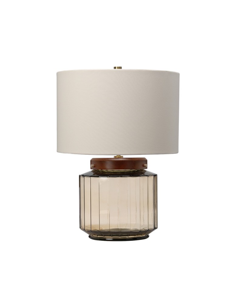 Lampy stołowe z abażurem - Elstead LUGA Lampa Stołowa E27 1x60W Mosiądz LUGA-TL-SMOKE - produkt kolory-swiatla.pl 1