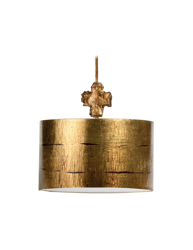 Lampy wiszące z abażurem - Elstead Lighting Flambeau Wisząca FRAGMENT 1x100W E27 FB/FRAGMENT-G/PL - produkt kolory-swiatla.pl 1