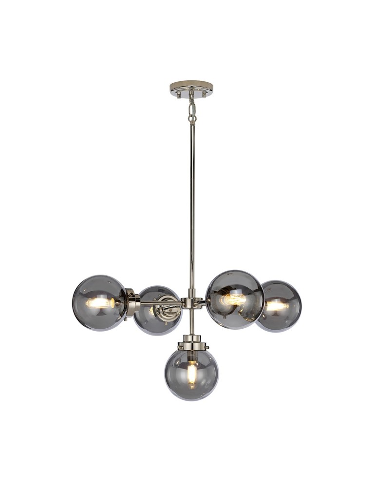 Żyrandole nowoczesne - Elstead KULA Żyrandol E14 5x8W Nikiel KULA5 - produkt kolory-swiatla.pl 1