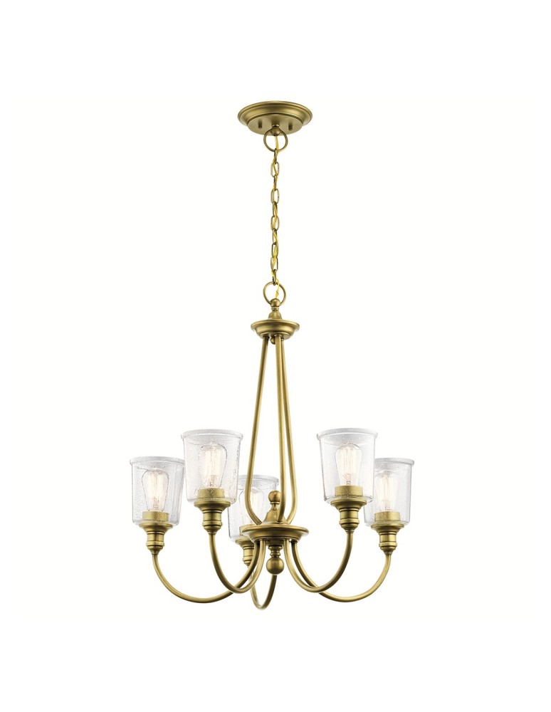 Żyrandole retro - Elstead WAVERLY Żyrandol E27 5x60W Mosiądz KL-WAVERLY5-NBR - produkt kolory-swiatla.pl 1
