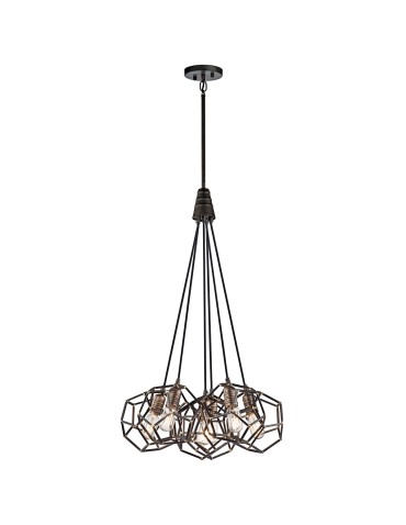 Elstead ROCKLYN Żyrandol E27 6x100W Stalowy KL-ROCKLYN6-RS