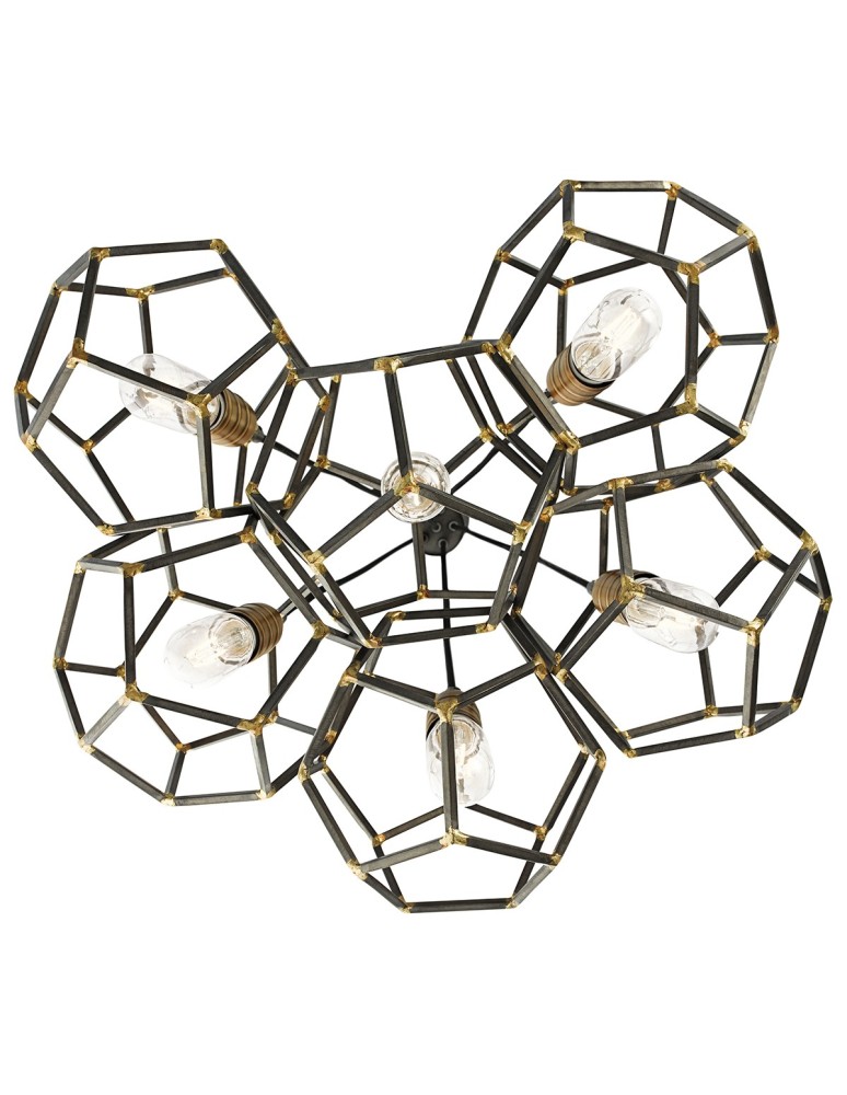 Żyrandole - Elstead ROCKLYN Żyrandol E27 6x100W Stalowy KL-ROCKLYN6-RS - product kolory-swiatla.pl 3