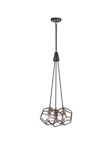 Elstead ROCKLYN Żyrandol E27 3x100W Stalowy KL-ROCKLYN3-RS