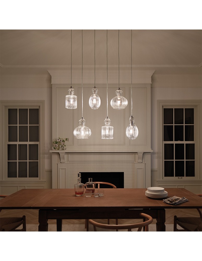 Lampy wiszące - Elstead RIVIERA Wisząca E27 1x60W Nikiel KL-RIVIERA-P-B - produkt kolory-swiatla.pl 6