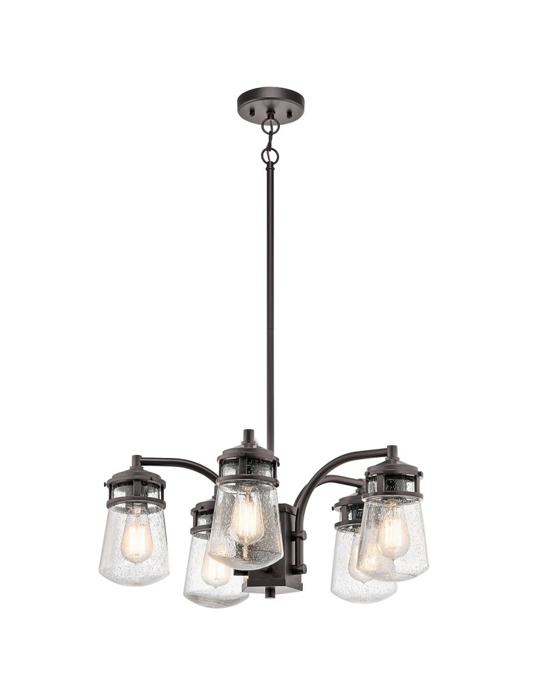 Żyrandole loftowe - Elstead LYNDON Żyrandol Zewnętrzna E27 5x75W IP44 Brązowy KL-LYNDON-5P-AZ - produkt kolory-swiatla.pl 1
