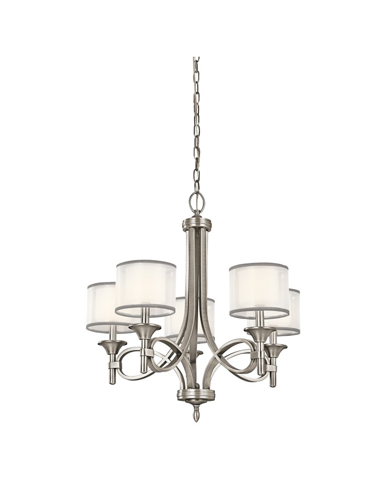 Żyrandole z abażurem - Elstead LACEY Żyrandol E14 5x60W Cynkowy KL-LACEY5-AP - produkt kolory-swiatla.pl 1