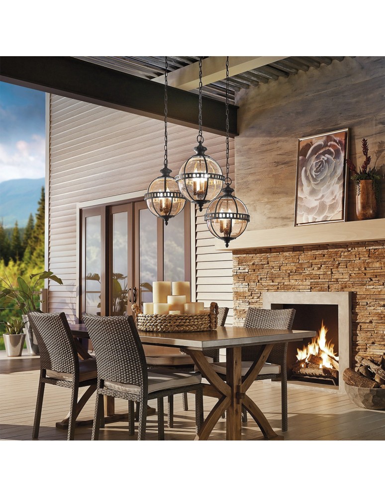 Lampy ogrodowe stojące - Elstead HALLERON Stojąca Zewnętrzna E14 3x60W IP44 Antyczny Brąz KL-HALLERON-3M - product kolory-swiatla.pl 2