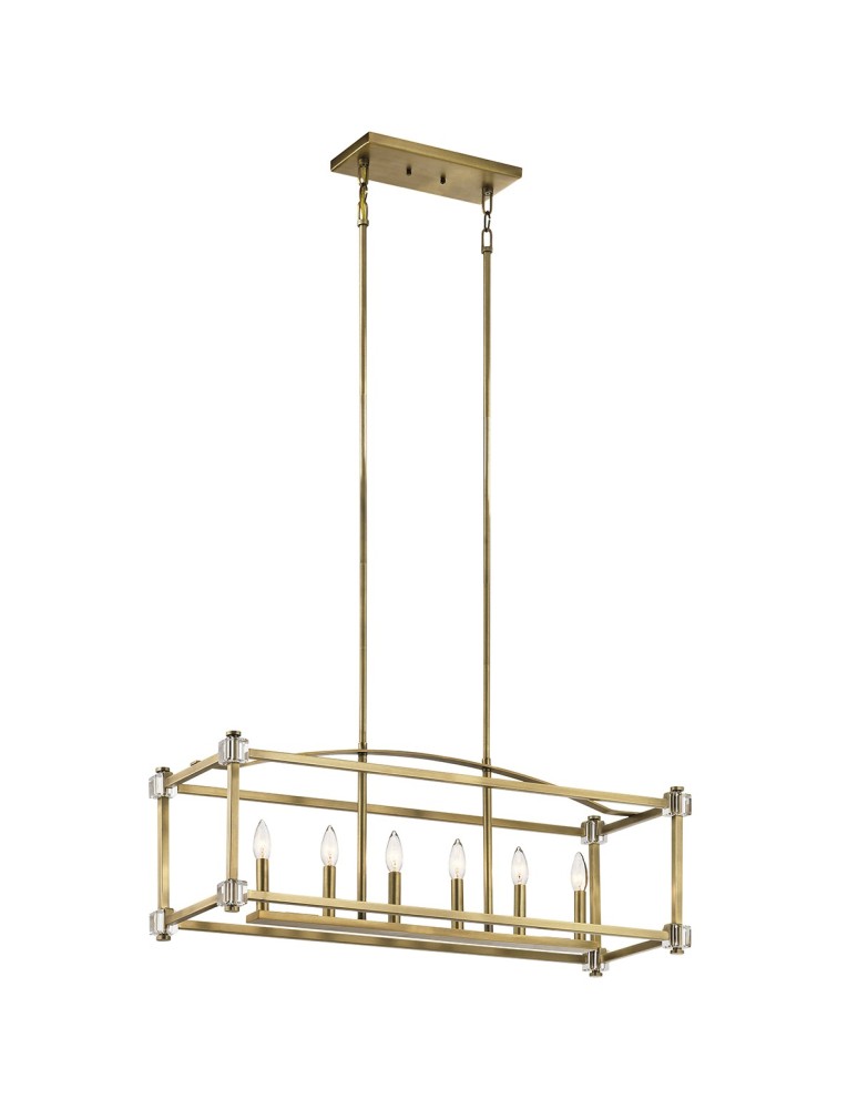 Żyrandole geometryczne - Elstead CAYDEN Żyrandol E14 6x60W Mosiądz KL-CAYDEN-ISLE - produkt kolory-swiatla.pl 1