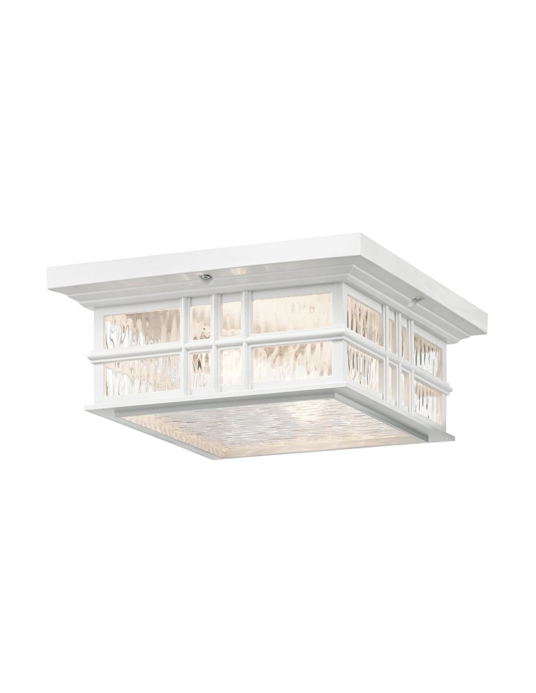 Lampy zewnętrzne sufitowe - Elstead BEACON SQUARE Plafon E27 2x60W IP44 Biały KL-BEACON-SQUARE-F-WHT - produkt kolory-swiatla.pl 1