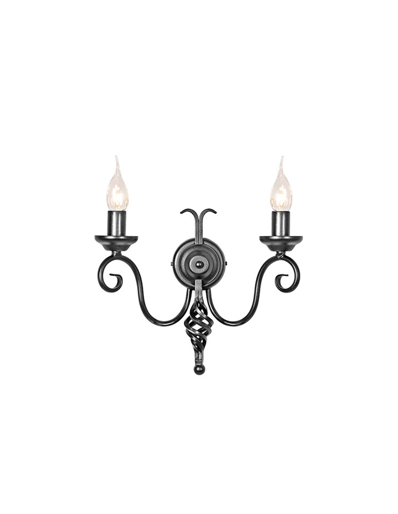 Kinkiety - Elstead Lighting Interior Kinkiet HARLECH 2x60W E14 HR2A BLACK - produkt kolory-swiatla.pl 1