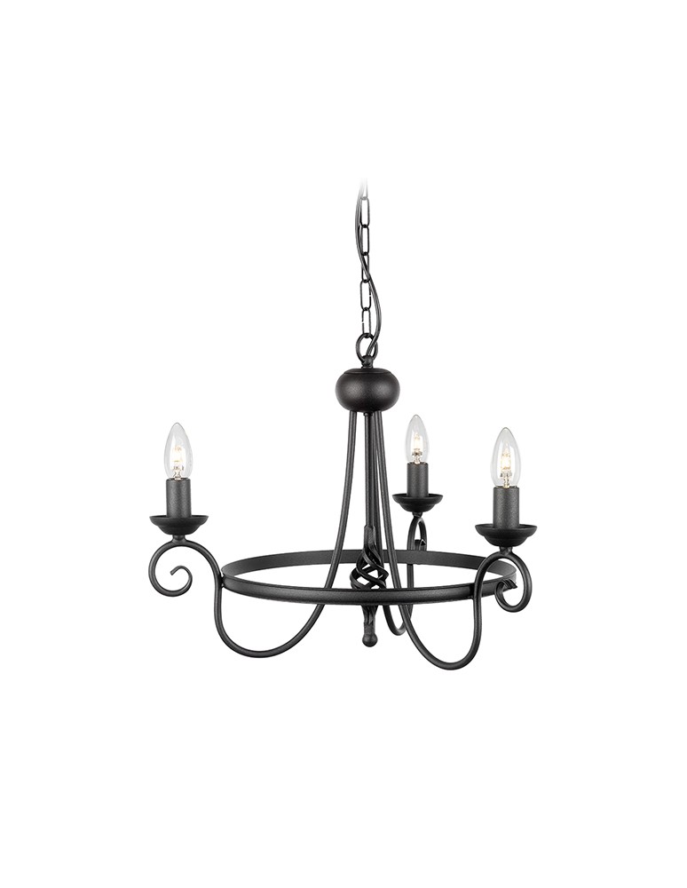 Żyrandole rustykalne - Elstead Lighting Interior Wisząca HARLECH 3x60W E14 HR3A BLACK - produkt kolory-swiatla.pl 1