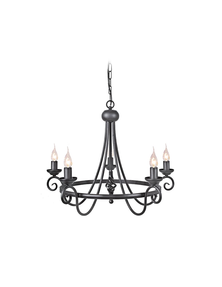 Żyrandole rustykalne - Elstead Lighting Interior Wisząca HARLECH 5x60W E14 HR5 BLACK - produkt kolory-swiatla.pl 1