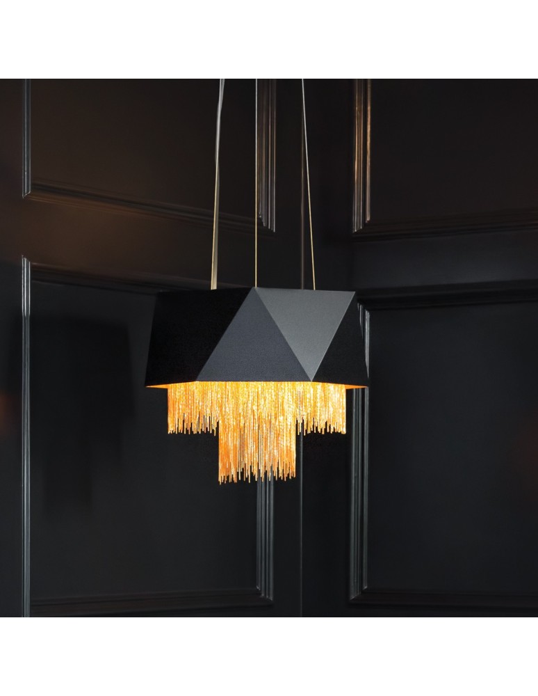 Elstead ZUMA Wisząca E27 6x60W Czarny/Złoty HK-ZUMA6-SBG