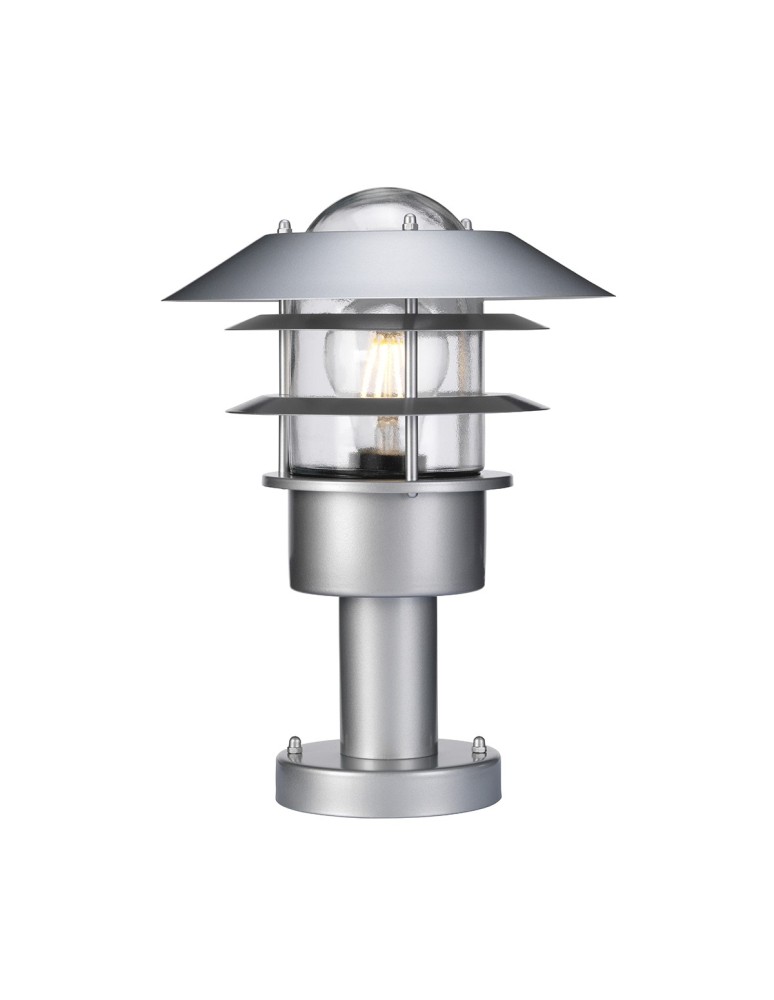 Lampy ogrodowe stojące - Elstead HELSINGOR Stojąca Zewnętrzna E27 1x60W IP44 Srebrny HELSINGOR-PED - produkt kolory-swiatla.pl 1