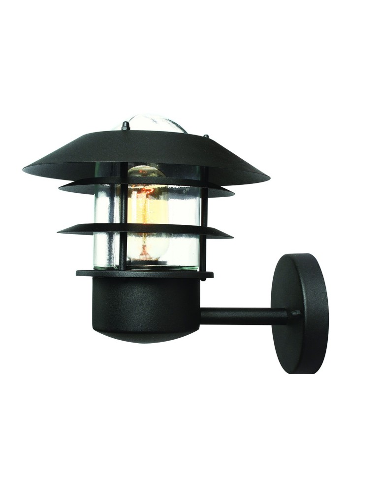 Kinkiety zewnętrzne - Elstead HELSINGOR Kinkiet E27 1x60W IP44 Czarny HELSINGOR-BK - produkt kolory-swiatla.pl 1
