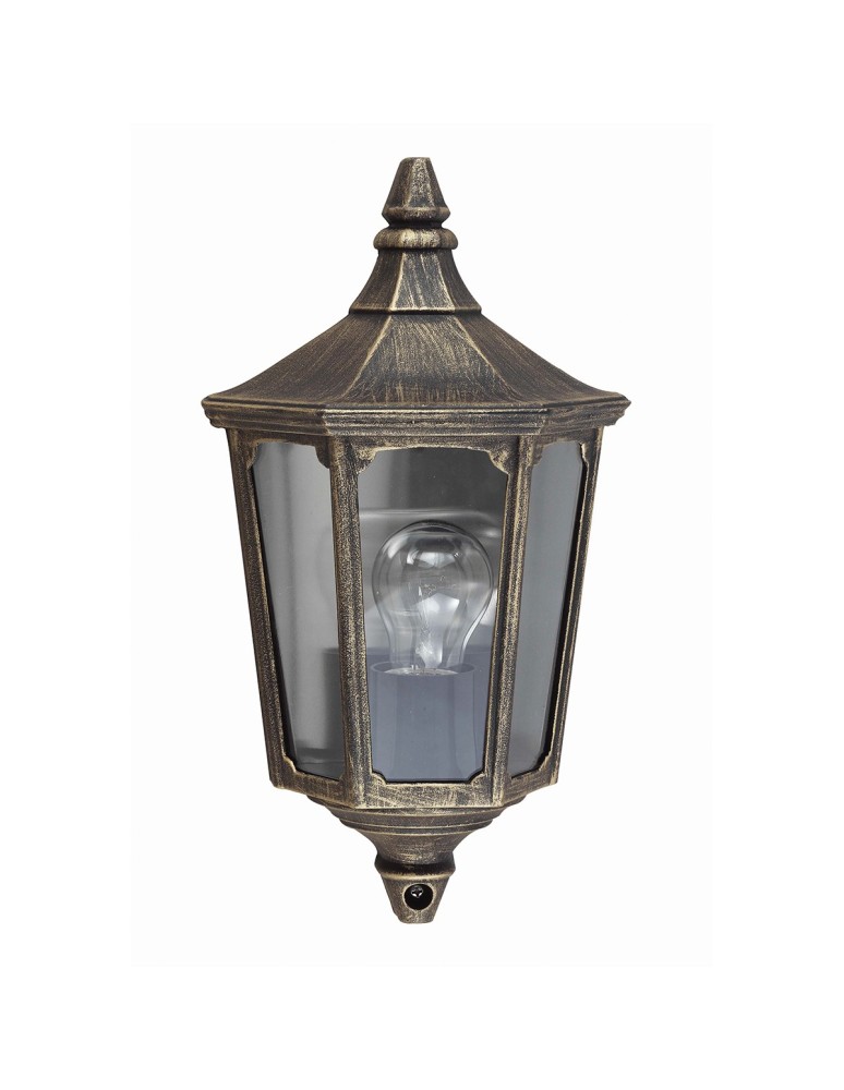 Kinkiety zewnętrzne - Elstead CRICKLADE Kinkiet E27 1x60W IP44 Czarny/Złoty GZH-CKL7 - produkt kolory-swiatla.pl 1