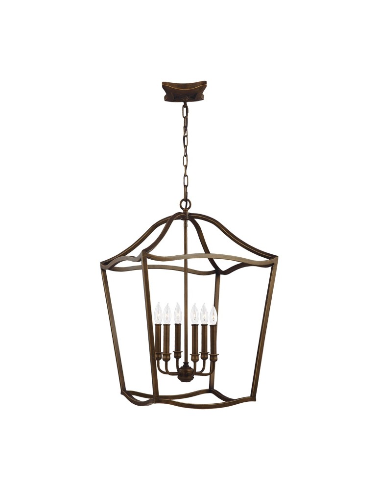 Żyrandole geometryczne - Elstead YARMOUTH Wisząca E14 6x60W Mosiądz FE-YARMOUTH-6P - produkt kolory-swiatla.pl 1