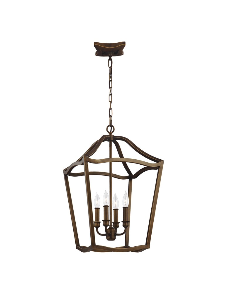Żyrandole geometryczne - Elstead YARMOUTH Wisząca E14 4x60W Mosiądz FE-YARMOUTH-4P - produkt kolory-swiatla.pl 1