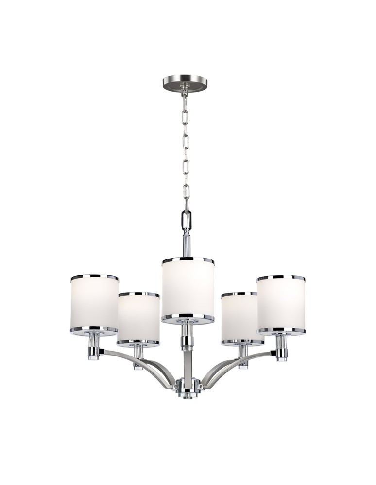 Żyrandole z abażurem - Elstead PROSPECT PARK Żyrandol E27 5x60W Nikiel/Chrom FE-PROSPECT-PARK5 - produkt kolory-swiatla.pl 1