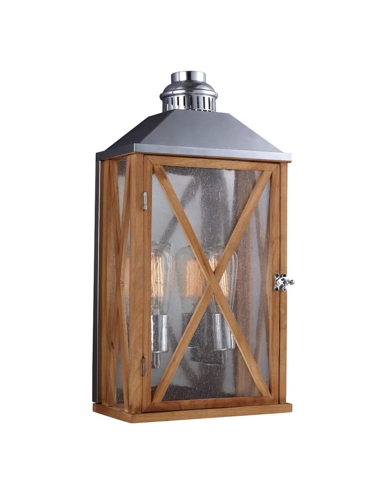 Kinkiety zewnętrzne - Elstead LUMIERE Kinkiet E27 2x100W IP44 Brązowy FE-LUMIERE-M-OAK - produkt kolory-swiatla.pl 1