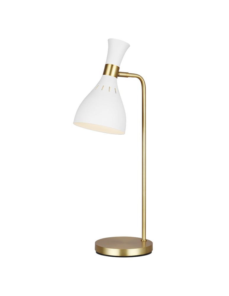 Lampy stołowe do czytania - Elstead JOAN Lampa Stołowa E27 1x60W Biały/Mosiądz FE-JOAN-TL-MW - produkt kolory-swiatla.pl 1