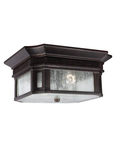 Elstead FEDERAL Plafon Zewnętrzna E27 2x60W IP44 Brązowy FE-FEDERAL-F