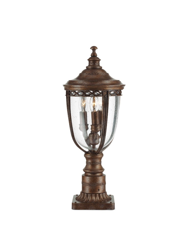 Lampy ogrodowe stojące - Elstead ENGLISH BRIDLE Stojąca Zewnętrzna E14 3x60W IP44 Brązowy FE-EB3-M-BRB - produkt kolory-swiatla.pl 1