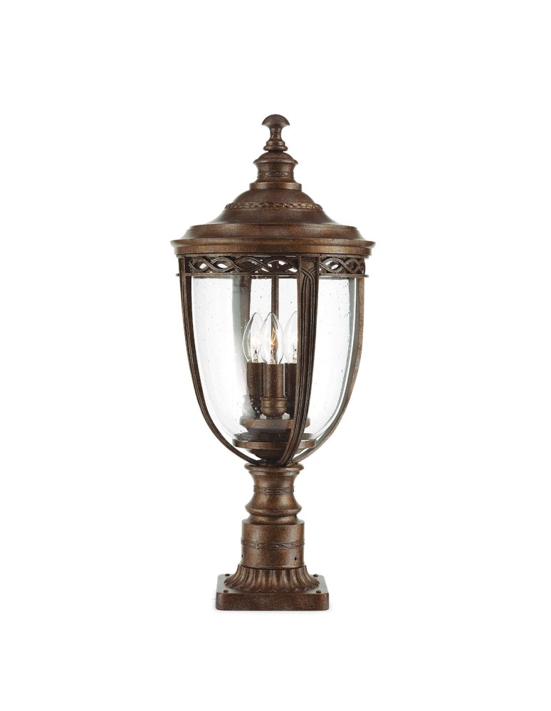 Lampy ogrodowe stojące - Elstead ENGLISH BRIDLE Stojąca Zewnętrzna E14 3x60W IP44 Brązowy FE-EB3-L-BRB - produkt kolory-swiatla.pl 1