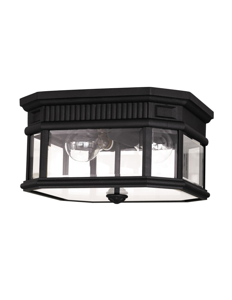 Lampy zewnętrzne sufitowe - Elstead COTSWOLD LANE Plafon E27 2x60W IP44 Czarny FE-COTSLN-F-BK - produkt kolory-swiatla.pl 1