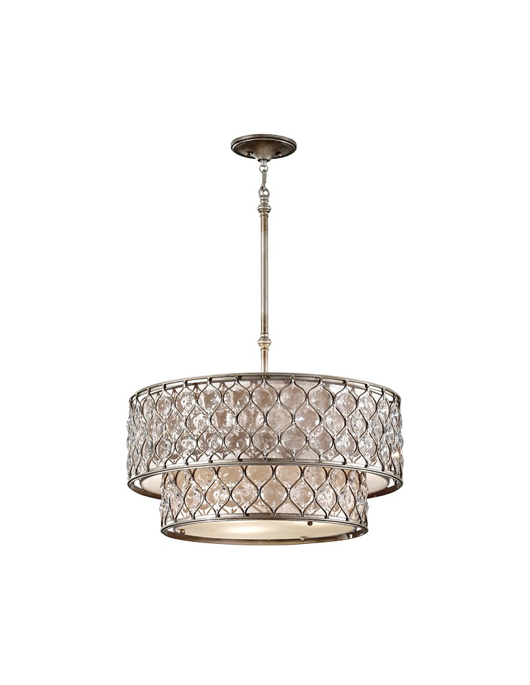 Lampy wiszące z abażurem - Elstead Lighting Feiss Wisząca LUCIA 6x60W E27 FE/LUCIA/P/E 2TR - produkt kolory-swiatla.pl 1