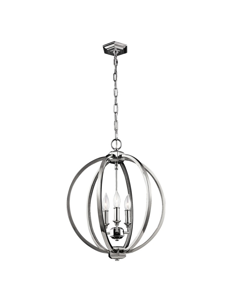 Lampy wiszące w stylu Hampton - Elstead CORINNE Wisząca E14 3x60W Nikiel FE-CORINNE-3P-M - produkt kolory-swiatla.pl 1