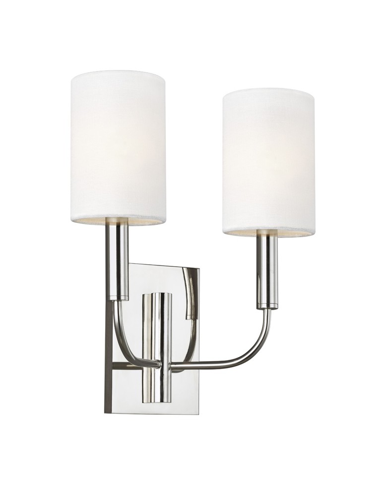 Kinkiety z abażurem - Elstead BRIANNA Kinkiet E14 2x60W Nikiel FE-BRIANNA2-PN - produkt kolory-swiatla.pl 1