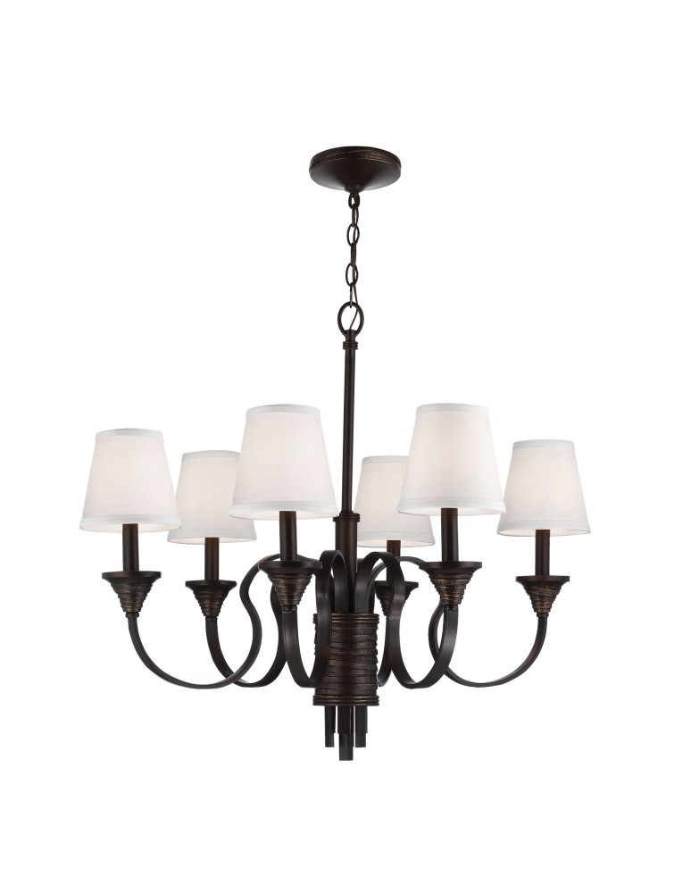 Żyrandole z abażurem - Elstead ARBOR CREEK Żyrandol E14 6x60W Brązowy FE-ARBOR-CREEK6 - produkt kolory-swiatla.pl 1