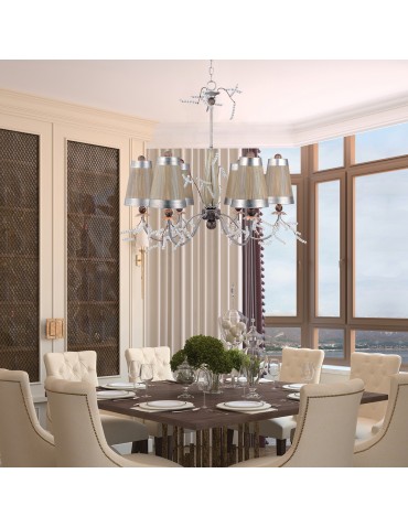 Elstead KRISTAL LUXE Żyrandol E27 6x60W Srebrny/Grafitowy FB-KRISTAL-LUXE6 - produkt 2