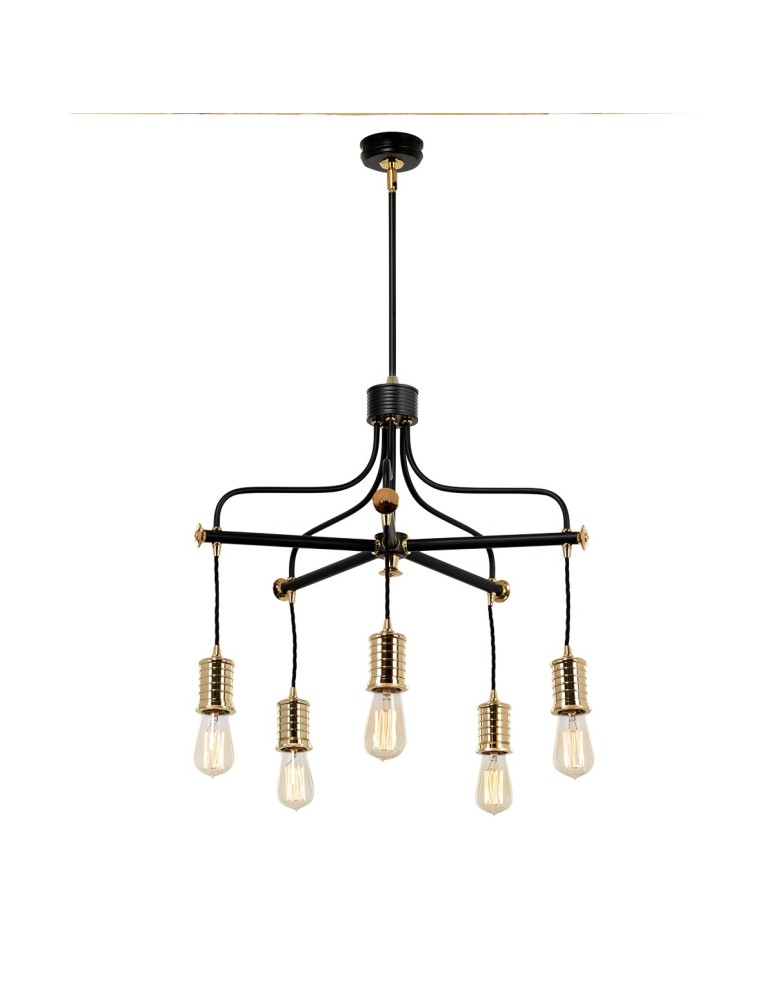 Żyrandole - Elstead DOUILLE Żyrandol E27 5x60W Czarny/Mosiądz DOUILLE5-BPB - produkt kolory-swiatla.pl 1