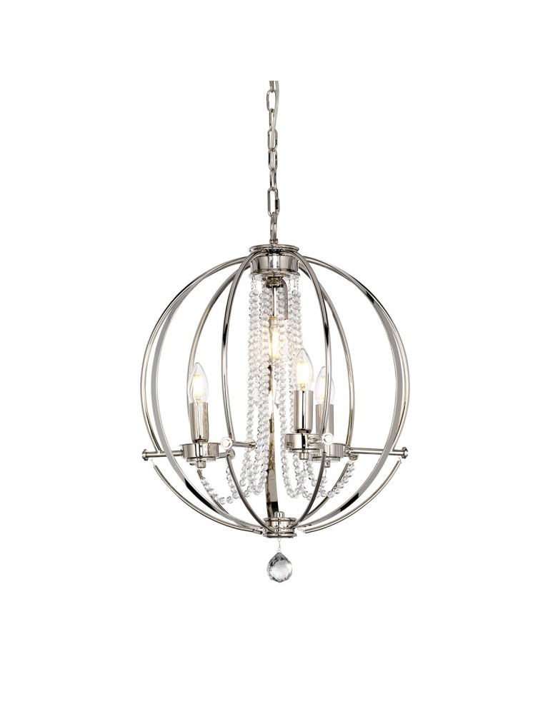 Żyrandole - Elstead CASSIE Żyrandol E14+E27 3x60W+1x60W Nikiel CASSIE4 - produkt kolory-swiatla.pl 1