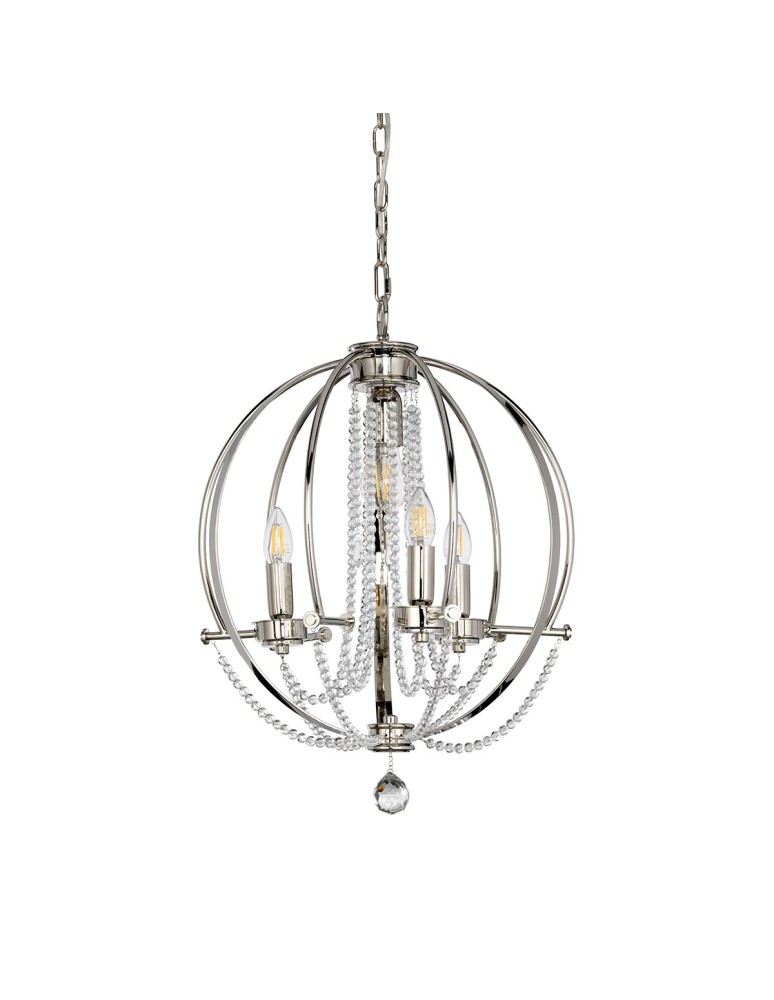 Elstead CASSIE Żyrandol E14+E27 3x60W+1x60W Nikiel CASSIE4