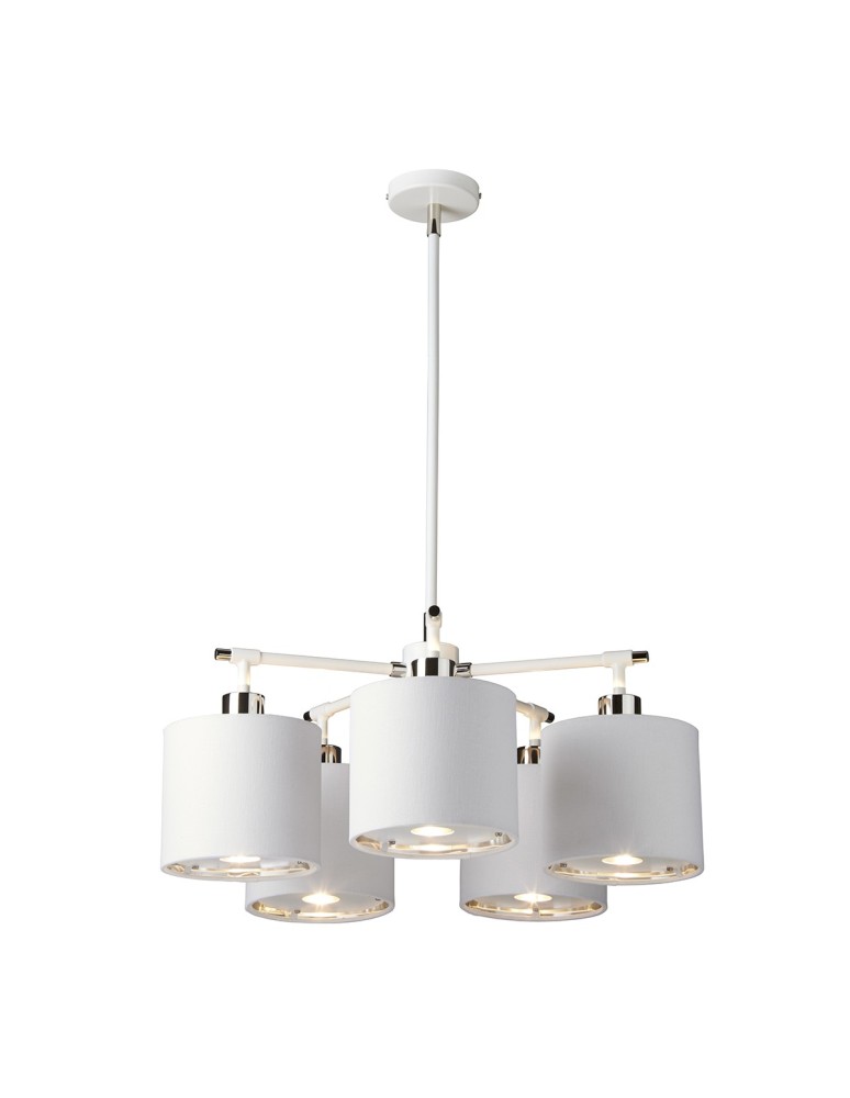 Żyrandole z abażurem - Elstead BALANCE Żyrandol E27 5x40W Biały/Nikiel BALANCE5-WPN - produkt kolory-swiatla.pl 1