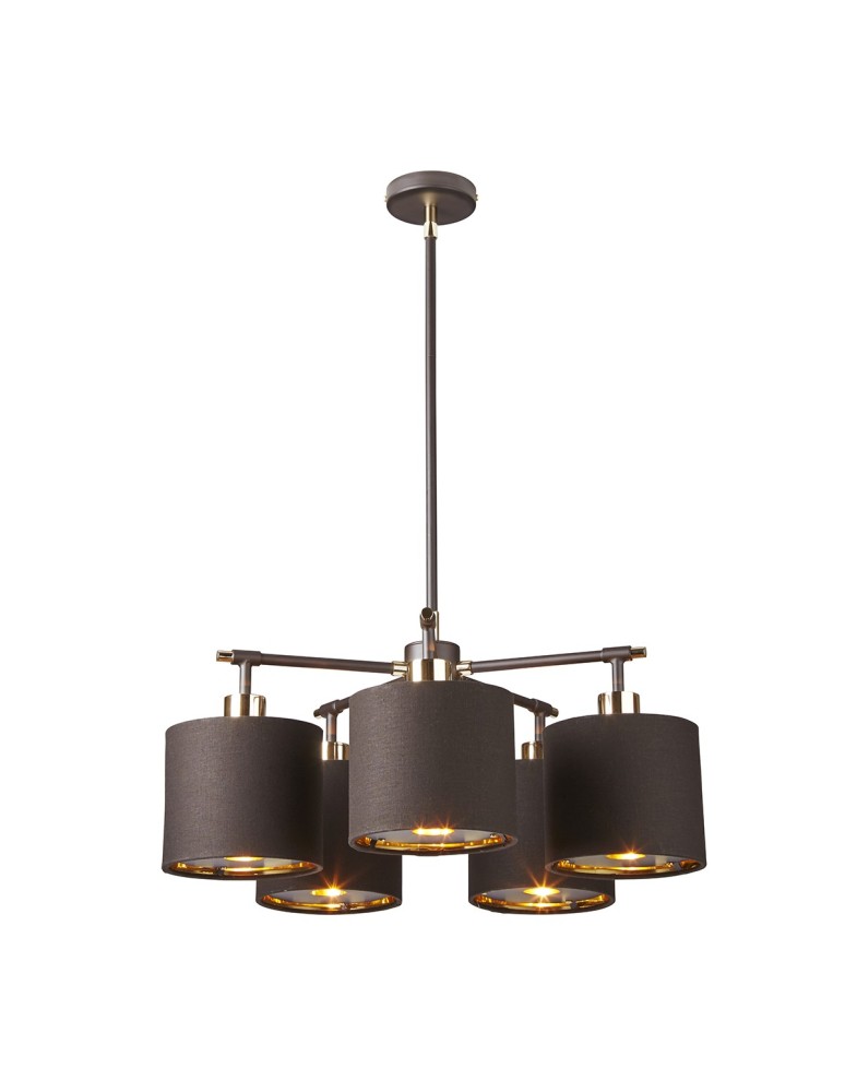 Żyrandole nowoczesne - Elstead BALANCE Żyrandol E27 5x40W Brązowy/Mosiądz BALANCE5-BRPB - produkt kolory-swiatla.pl 1